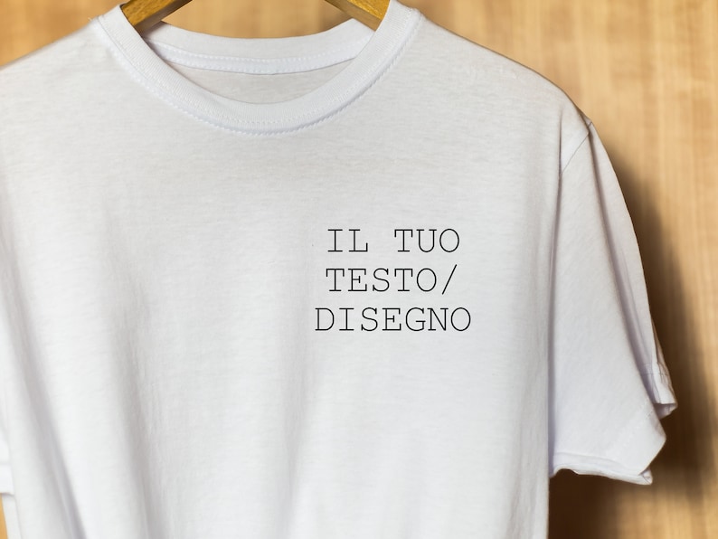 T-shirt ricamata personalizzazione con Testo/Logo Uomo/Donna/Bambino immagine 2