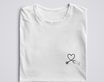 Tshirt infermiere con personalizzazione ricamata - Tshirt infermiere Uomo/Donna, Regalo per infermiere!