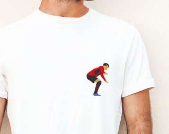 T-shirt with embroidered personalization, Leao "the antelope" - gift for football lovers gift for Milan lovers.