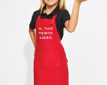 Personalized apron with CHILD embroidery, gift idea, customize it with your text / logo, gift for children who love cooking.
