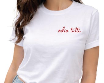 Custom embroidered "I hate everyone" T-shirt – Ironic T-shirt with embroidered slogan, ironic gift