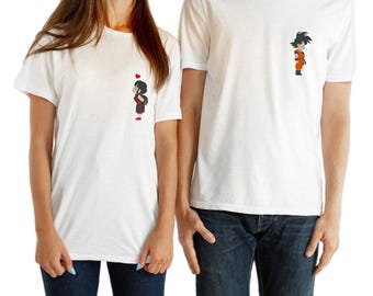 Couple Unisex T-Shirt with Embroidered Customization - Love Gifts, Anniversary, Gift.