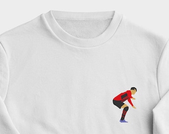 Sweatshirt with embroidered personalization, Leao "the antelope" - gift for football lovers gift for Milan lovers.