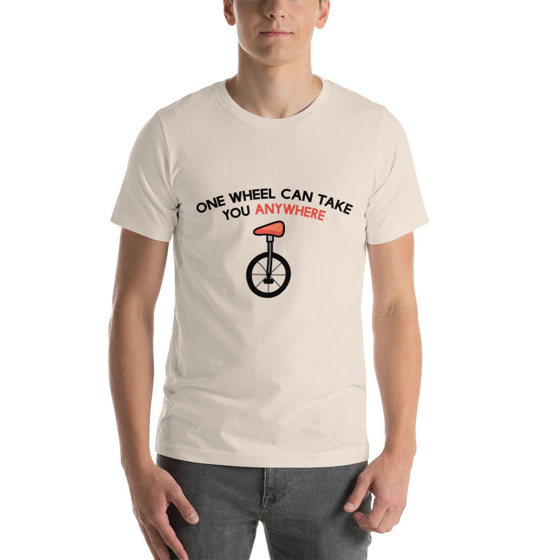 One Wheel Men's Funny Unicycle TShirt Etsy