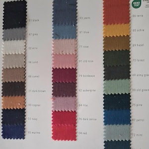 Tissu velours côtelé fin, nombreux coloris, 50*140 cm