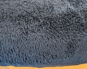 Pile Teddy double face blu scuro 50*150