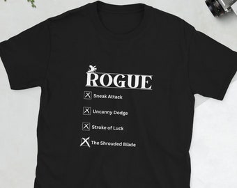 Dungeons And Dragons DnD T-shirt | Rogue D&D Tshirt | Rogue Class Unisex Short Sleeve T Shirt