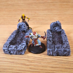 Sepulturas abertas DnD pintadas | Tumbas em miniatura | Terreno de dispersão de Dungeons And Dragons | Adereços para jogos de fantasia TTRPG | Terreno de jogo 5e