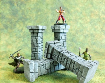 Malowane kamienne filary do terenu DnD: kolumny stołowe (zestaw 4 szt.)