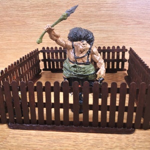 Painted DnD Fence | Simple Wooden Fence Mini | Tabletop RPG Fences
