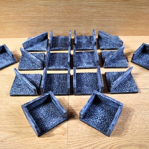 Azulejos de mazmorra / Azulejos de mazmorra modulares / Juego de 16 azulejos de pasillo de mazmorra / Terreno DnD pintado a mano / Accesorios para juegos de fantasía TTRPG Pathfinder 5e