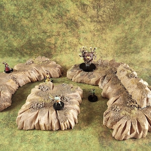 Handmade Desert Hills Scatter Terrain: DnD Wargame Battlemap