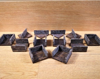 Handgeschilderde modulaire kerkertegels: taverne, stenen muren, DnD-terrein