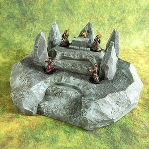 Painted Ritual-site voor DnD | Altaar TTRPG | Battlemap op tafelblad | Terreindiorama offeraltaar