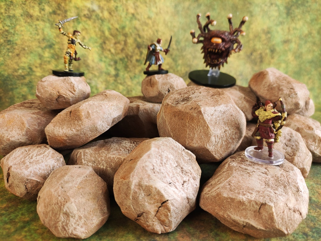 Red Rocks Dnd Handmade Painted Rocks Set: Dnd Wargame Terrain - Etsy