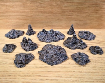 Handmade DnD Terrain: Painted Stalagmites & Rocks - Set of 12