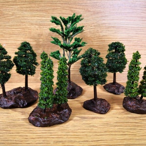 Alberi sparsi per D&D / Alberi assortiti per D&D giocabili / Alberi da tavolo in miniatura / Alberi per Dungeons and Dragons / Accessori per mappe TTRPG