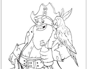 20 Pirate Coloring Pages plus title page.