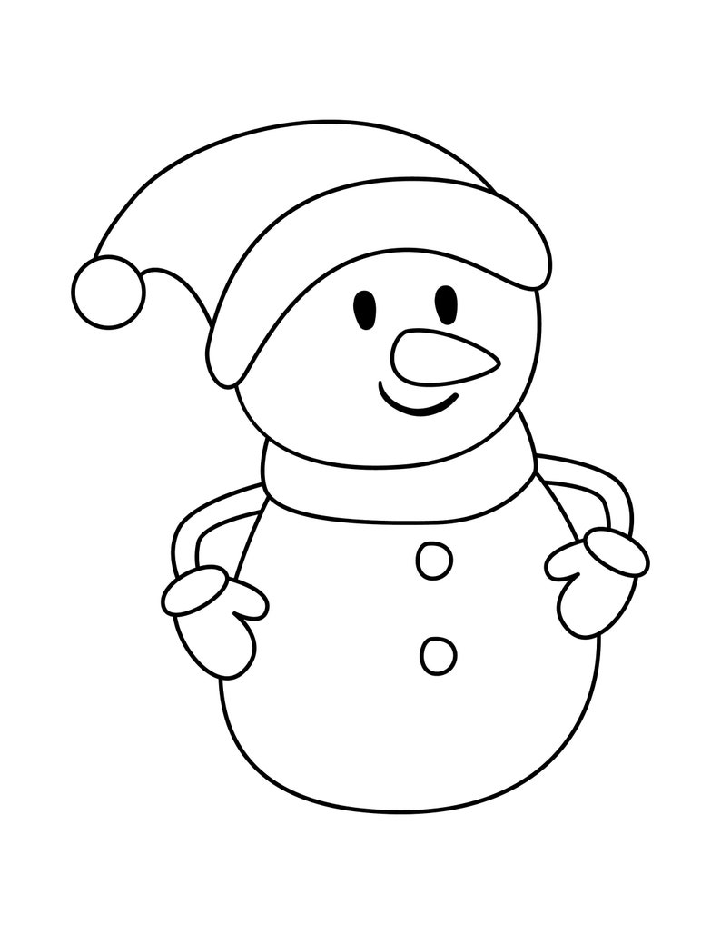 100 Kids Christmas Coloring Pages Santa, snowman, reindeer, elves, and gingerbread man image 1