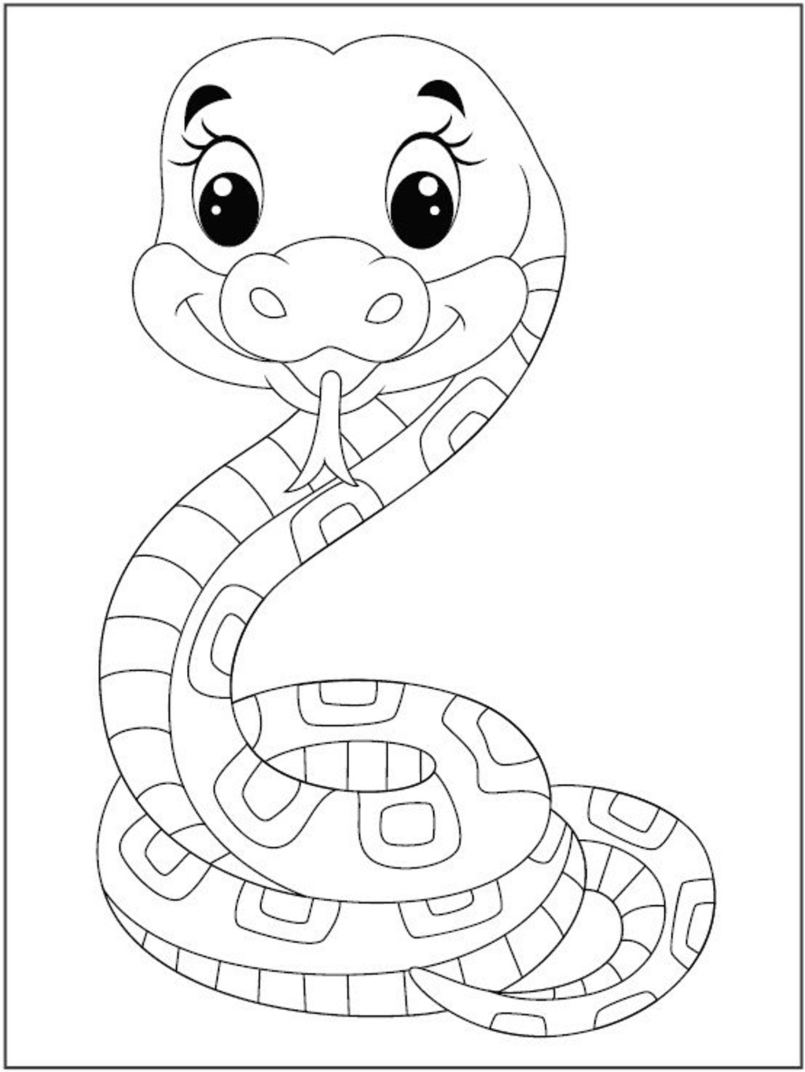 20 Snakes Kids Coloring Pages With Title Page - Etsy