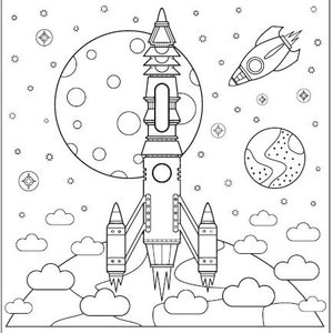 20 Outer Space Coloring pages image 2