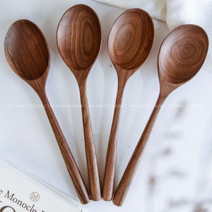Hand Carved Wooden Ladle: Doussie Wood Kitchen Utensil
