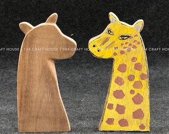 Unfinished Blank Wood Giraffe Cutout For Hand Paint, DIY Crafts Project Event, Animal Toy For Kid Creative Art, Montessori Learning & School