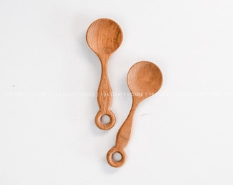 Handmade Small Wooden Spoon: Doussie Wood Tea & Coffee Scoop