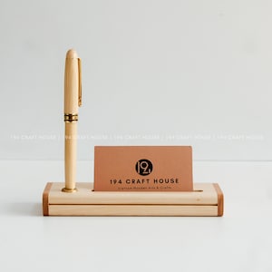 Porte-cartes en bois personnalisé et étui à stylos gravé, cadeau pour lui/père/PDG/entreprise/collègue/enseignant/médecin/avocat/agent immobilier/obtention du diplôme