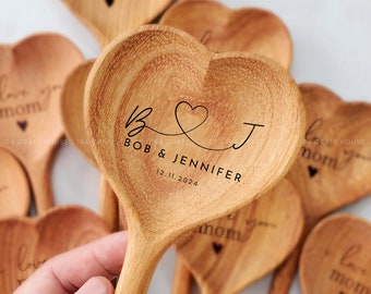 Wooden Spoon Personalized Wedding Favors for Guests in Bulk, Wedding Gifts for Couples, Bridal Shower Favors, Party Favors, Thank You Gifts