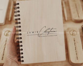 Holz Spiralblock mit Gravur : personalisiertes Geschenk für Sie, Ihn, Mama, Papa, Geburtstag, Abschlussfeier, Anerkennung für Lehrer, Firmengeschenke