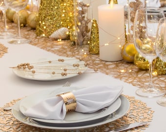 White Linen Napkins Set: Farmhouse Table Decor, Eco-Friendly