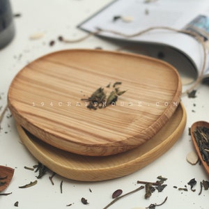 Handmade Wood Tray Personalized Gift For Tea Lover, Small Wooden Tea Tray Decor, Catchall Valet Tray, Serving Plate Wooden Kitchen Utensils