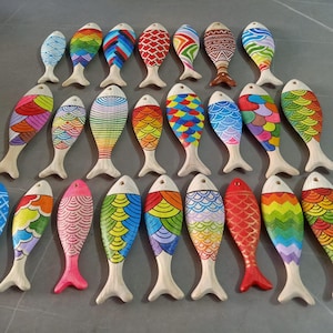 Recorte de peixe em madeira 3D inacabado, projetos de artesanato faça você mesmo, arte de parede costeira, decoração de parede para casa de praia no verão, brinquedos infantis para pintura à mão imagem 17