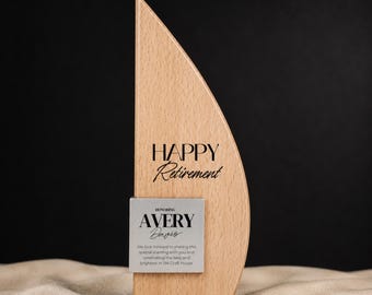 Engraved Wooden Trophies & Awards: Personalized Retirement Award, Employee Appreciation Gifts, Corporate Recognition Gifts, Work Anniversary
