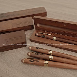 Personalized Engraved Wood Pen With Logo Bulk Corporate Gifts for Employee/ Clients/ Customer/ Promotional/ Event/ Business/ Sale Team Gifts