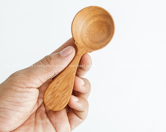 Custom Mini Wooden Coffee Scoop: Measuring Spoon, Seasoning Spoon, Bath Sath Sugar Spoon, Coffee Bean & Tea Scoop, Farmhouse Kitchen Decor
