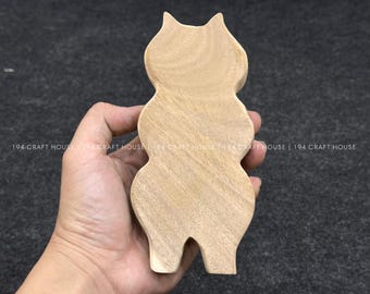 Unfinished Blank Wood Cat Cutout For Hand Painted, DIY Craft Project Events, Animals Toy For Kid Creative Art, Montessori Learning & School