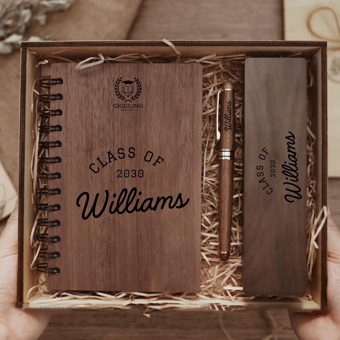 Personalized Wood Pen Set and Notebook: Graduation Gift for Him, Her ...