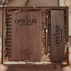 Diari personalizzati per celebranti con nome, quaderno con incisione personalizzata e set di penne, regalo per pastori/celebranti, regali ricordo per celebranti di matrimoni