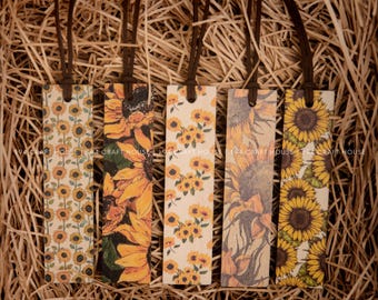 Segnalibro in legno con incisione a forma di girasole e nappa: regalo personalizzato per gli amanti dei libri