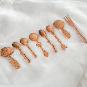Personalized Wood Spoon and Fork Gifts for Kids, Cooking Utensils & Gadgets, Mud Kitchen, Nature Play, Potion Play, Montessori Sensory Play image 14