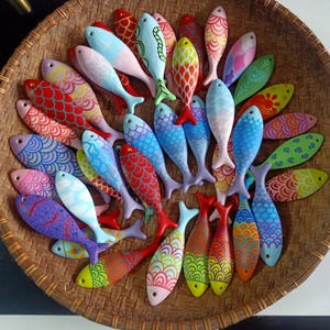 Recorte de peixe em madeira 3D inacabado, projetos de artesanato faça você mesmo, arte de parede costeira, decoração de parede para casa de praia no verão, brinquedos infantis para pintura à mão imagem 20