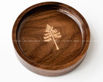 Custom Engraved Walnut Trinket Dish for Jewelry Holder, Ring Tray, Personalized  Christmas Gift for Her, Him, Mom, Corporate Christmas Gifts