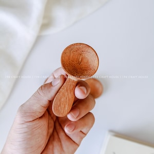 Personalized Small Wood Spoon Scoops for Coffee, Tea, Bath Salt, Sugar, Condiment Spoon, Wooden Utensils, Ecofriendly Kitchen Gifts & Decor