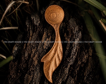 Handcrafted Floating Leaf Spoon Personalized Gifts for Kids, Mud Kitchen, Potion Play, Montessori Sensory & Nature Play, Fairy Garden Gift