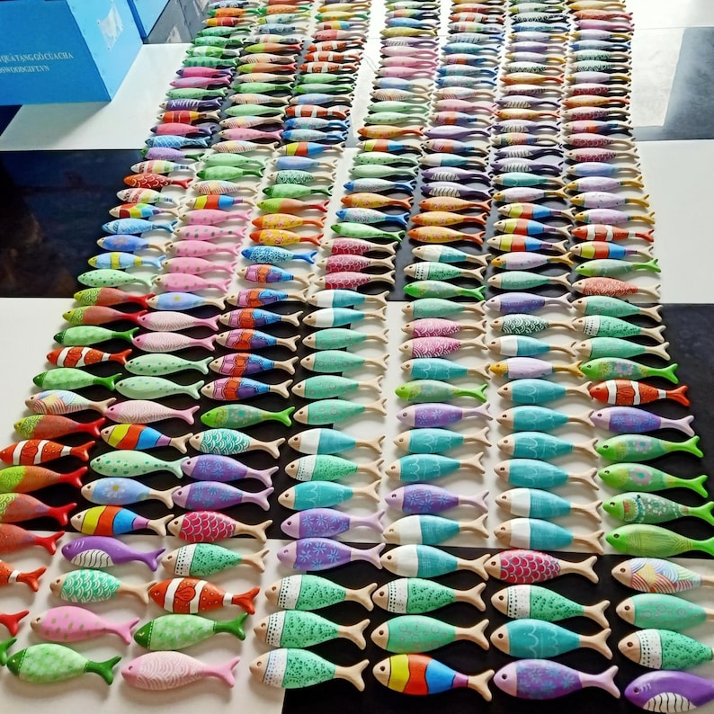Recorte de peixe em madeira 3D inacabado, projetos de artesanato faça você mesmo, arte de parede costeira, decoração de parede para casa de praia no verão, brinquedos infantis para pintura à mão imagem 15
