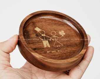 Personalized Walnut Ring Dish: Custom Engraved Wedding Ring Holder, Engagement Ring Tray, Wedding Gifts, Anniversary Gift, Wood Ring Bowl