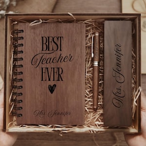Personalized Notebook and Pen Set Back To School Gift for Teacher Appreciation, Graduation Thank You Gifts, Retirement Gifts, Birthday Gifts