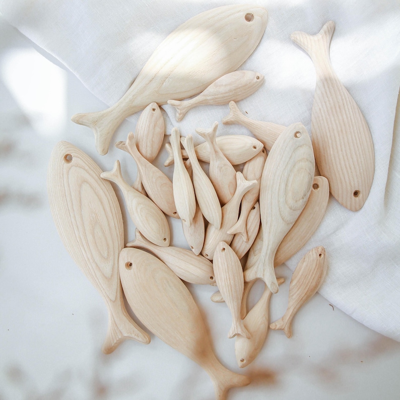 Recorte de peixe em madeira 3D inacabado, projetos de artesanato faça você mesmo, arte de parede costeira, decoração de parede para casa de praia no verão, brinquedos infantis para pintura à mão imagem 3